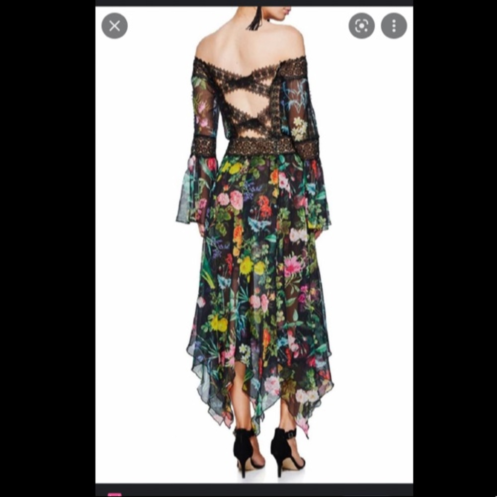 Tadashi Shoji floral dress as seen on Nikki Reed on the red carpet.
